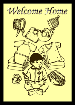 welcome home baby card cover